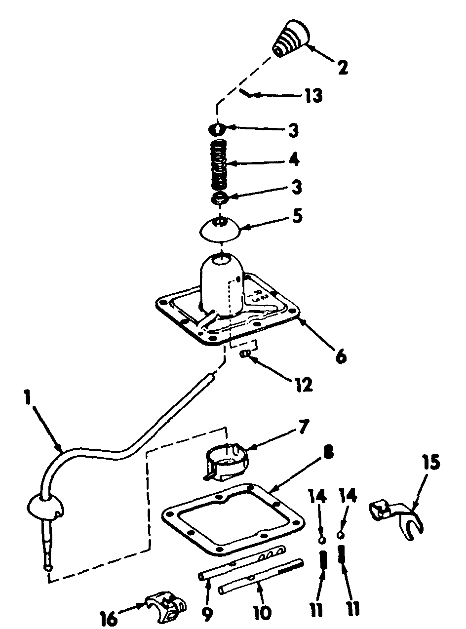 Gear Shift Mechanism Diagram and Parts List for CUB185  Cub Cadet Lawn Tractor